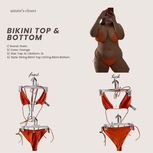SHEIN Orange Triangle Bikini Set